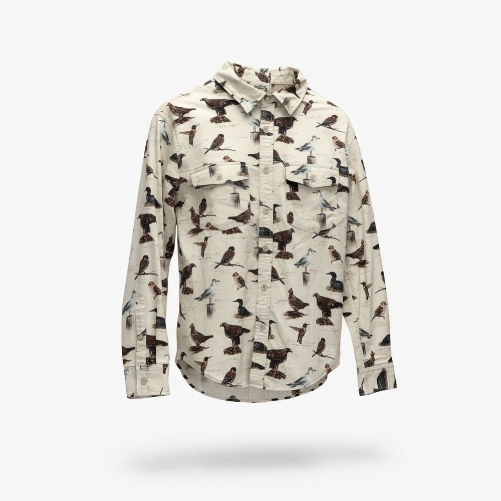 Woolrich x Target Bird Motif Flannel Button Down Shirt - Cream - Size M